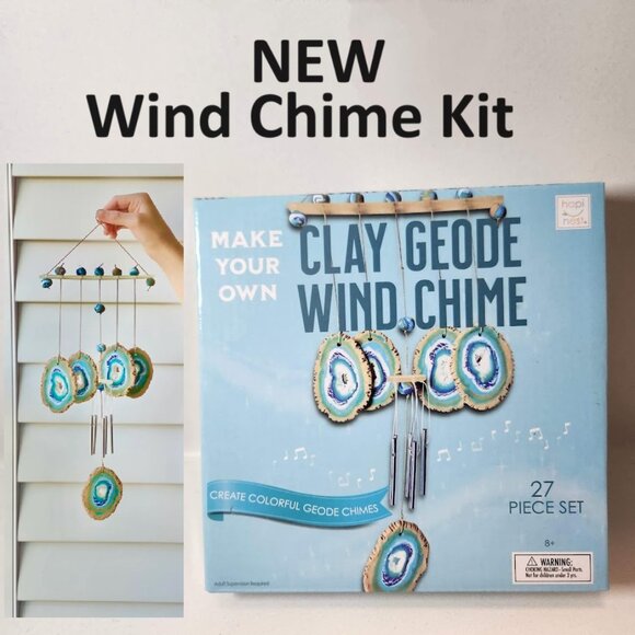 NEW Make Your Own Clay Geode Wind Chime DIY Craft Kit CHRISTMAS GIFT Stocking St - Picture 2 of 13